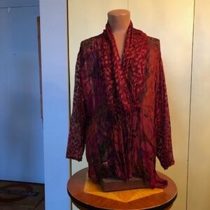 U Kristine St. RRIK - 1x Evening Blouse Cranberry floral pattern